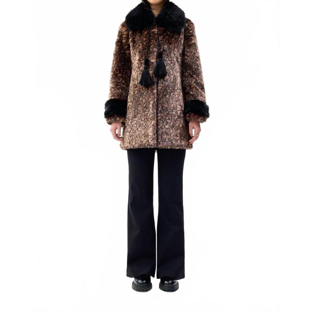 NEW UNREAL FUR planet earth coat in leopard